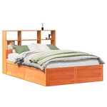 vidaXL Cadre de lit sans matelas cire marron 135x190cm bois pin massif