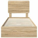 vidaXL Lit de Rangement Chêne Sonoma 100 x 200 cm Bois d'ingénierie