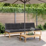 vidaXL Canapés centraux palette de jardin 2Pièces et coussins bois acacia