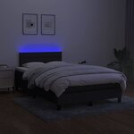 vidaXL Sommier à lattes de lit avec matelas LED Noir 120x200 cm Tissu