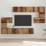 vidaXL Ensemble meuble TV 10 Pièces Bois ancien 180 x 30 x 90.5 cm