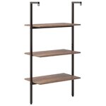 vidaXL Étagère inclinée à 3 niveaux Marron foncé et noir 64x35x120 5cm