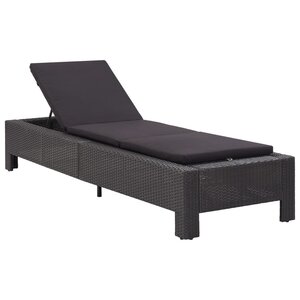vidaXL Transat avec coussin Noir Résine tressée