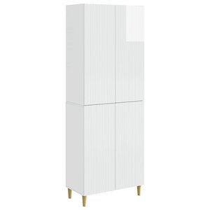 vidaXL Ensemble de Meubles 2 Pièces Blanc brillant 66 x 34 5 x 90 cm