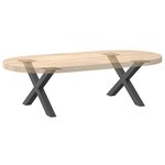 vidaXL Pieds de table basse en forme de X  2 pièces  anthracite  50 x (30-31) cm  acier