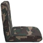vidaXL Fauteuil de sol ajustable Vert armée Tissu