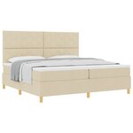 vidaXL Lit à ressorts avec tête de lit Crème 200 x 200 cm tissu