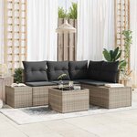 vidaXL Ensemble de canapé de jardin avec coussin 5 Pièces Gris clair