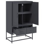 vidaXL Buffet haut anthracite 68x39x111 5 cm acier laminé à froid