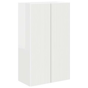 vidaXL Meuble TV mural Montage mural Blanc brillant 59 5 x 31 x 100 cm