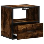 vidaXL Table de chevet murale Chêne fumé 40x31x39 5 cm