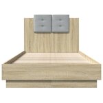 vidaXL Cadre de lit tête de lit chêne sonoma 90x190 cm bois ingénierie