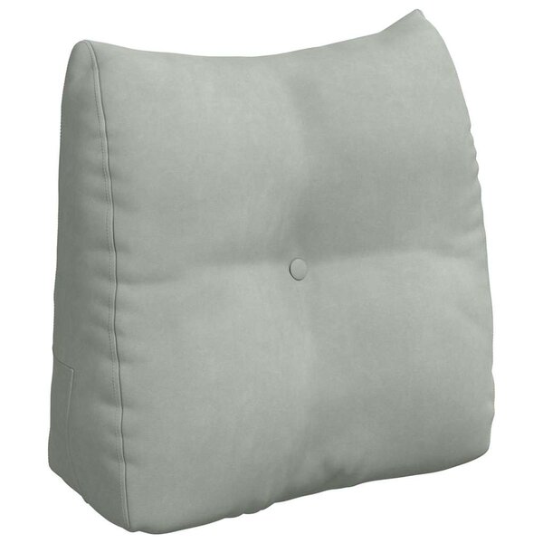 vidaXL Coussin de Dos Gris clair 45 x 24 x 50 cm Velours