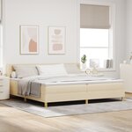 Lit à ressort vidaXL avec matelas crème 200x200 cm en tissu