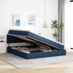 vidaXL Lit avec rangement et matelas avec matelas Bleu 160 x 200 cm