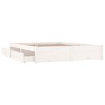 vidaXL Cadre de lit sans matelas avec tiroirs blanc 120x200 cm