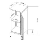 Armoire étagère meuble de rangement vitrée acier verre 102 x 43 x 40 cm noir mat 03_0008928