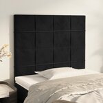 vidaXL Têtes de lit 2 Pièces Noir 100x5x78/88 cm Velours