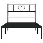 vidaXL Cadre de lit métal sans matelas avec tête de lit noir 100x190cm