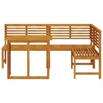 Set de bistro de jardin 3 pièces en bois massif d'acacia