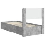 vidaXL Cadre de lit avec rangement et tête de lit Gris béton