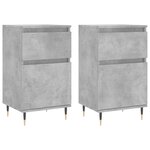 vidaXL Buffets 2 Pièces gris béton 40x35x70 cm bois d'ingénierie