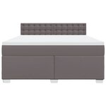 vidaXL Sommier à lattes de lit avec matelas Gris 180x200 cm Similicuir