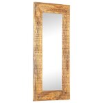 vidaXL Miroir sculpté à la main 110x50x2 5 cm bois de manguier solide