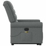 vidaXL Fauteuil inclinable de massage électrique Gris foncé Tissu