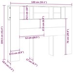 vidaXL Armoire de tête de lit Blanc 140x18 5x104 5 cm