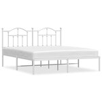 vidaXL Cadre de lit métal sans matelas et tête de lit blanc 183x213 cm