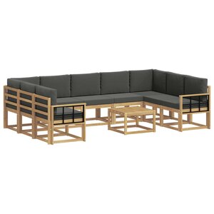 vidaXL Ensemble de canapés d'extérieur 10 pc Blanc et anthracite