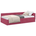 vidaXL Cadre de lit d'angle Bordeaux 100 x 200 cm Velours