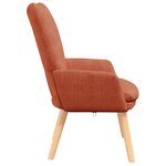 fauteuil relaxant vidaXL rouge orange en velours côtelé