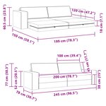 vidaXL Canapé Lit 2-en-1 Crème 245x150x60.5 cm Tissu