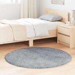 vidaXL Tapis shaggy à poils longs NAVARRA gris argenté 120x120 cm