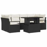 vidaXL Ensemble de canapé de jardin 7 pièces en poly rattan noir