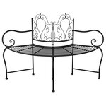vidaXL Banc tour d'arbre 150 cm Noir Acier