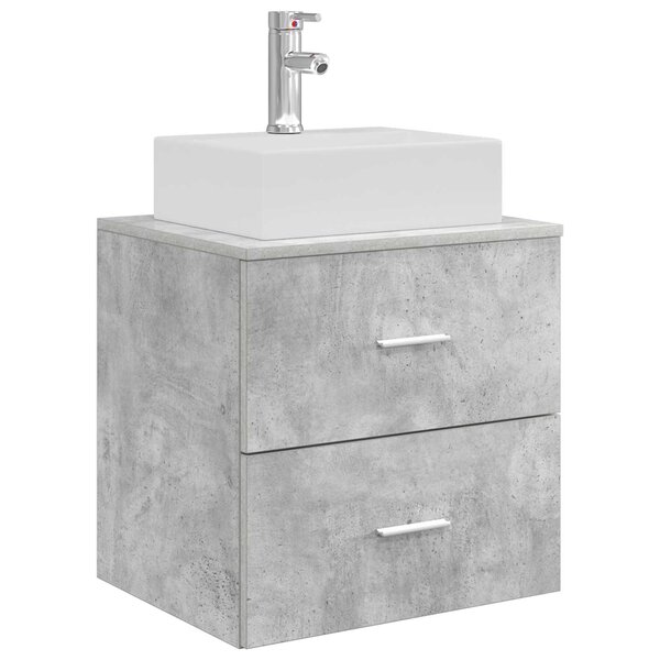 vidaXL Vanité de lavabo mural Gris béton 49 5 x 41 x 62 5 cm