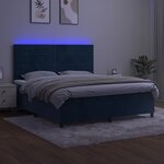 vidaXL Sommier à lattes de lit matelas et LED Bleu foncé 180x200 cm