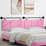 vidaXL Tête de lit suspendue Avec lumière LED Rose Tissu