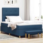 vidaXL Lit à ressorts avec tête de lit Bleu 190 x 120 cm tissu