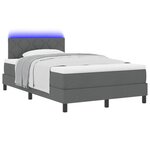 vidaXL Lit à ressorts avec matelas Gris foncé 120 x 190 cm tissu