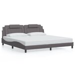 vidaXL Cadre de lit Viana avec LED sans matelas gris 200x200 cm