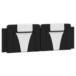 vidaXL Coussin de tête de lit noir et blanc 160 cm similicuir