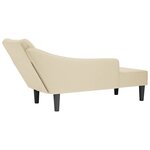 vidaXL Fauteuil long avec accoudoir droit crème tissu