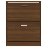 vidaXL Armoire à chaussures Chêne marron 59x17x81 cm Bois d'ingénierie