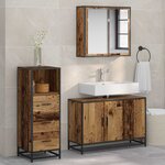 vidaXL Ensemble de mobilier de salle de bain 3 Pièces Bois Ancien