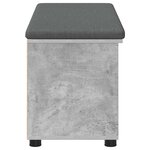 vidaXL Banc d'entrée avec coussin Uni Gris béton 100 x 38 x 46 cm