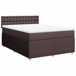 vidaXL Sommier à lattes de lit avec matelas Marron foncé 160x200 cm